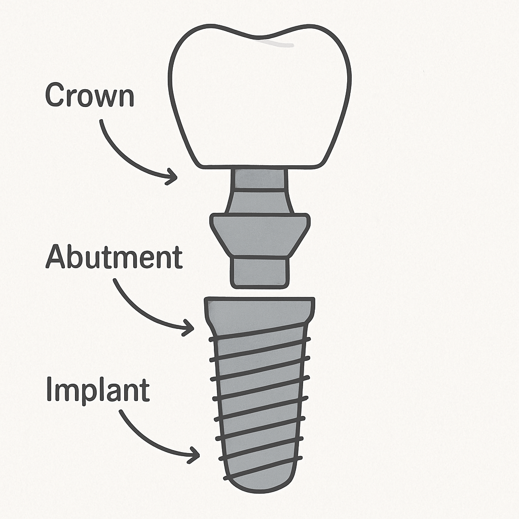 Diagram of a dental implant structure